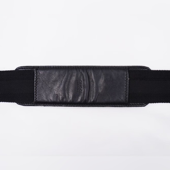 ❌️❌️SOLD❌️❌️AU63❤️Gucci Black Leather Trim Messenger Bag Unisex - Picture 8 of 13